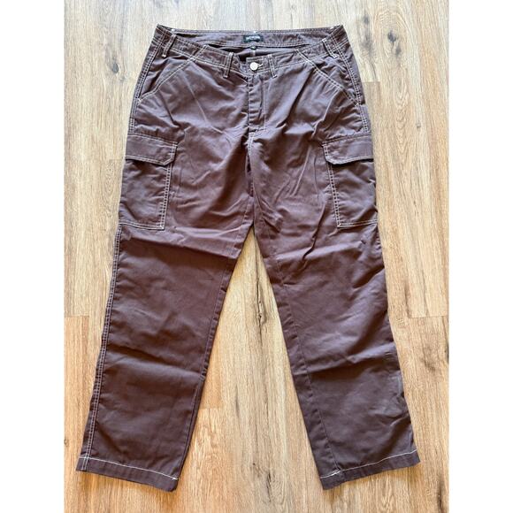 True Religion Men's Casual 38x30 Pants Cargo Brown with White Stitch